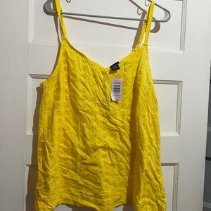 Yellow eyelet swing cami